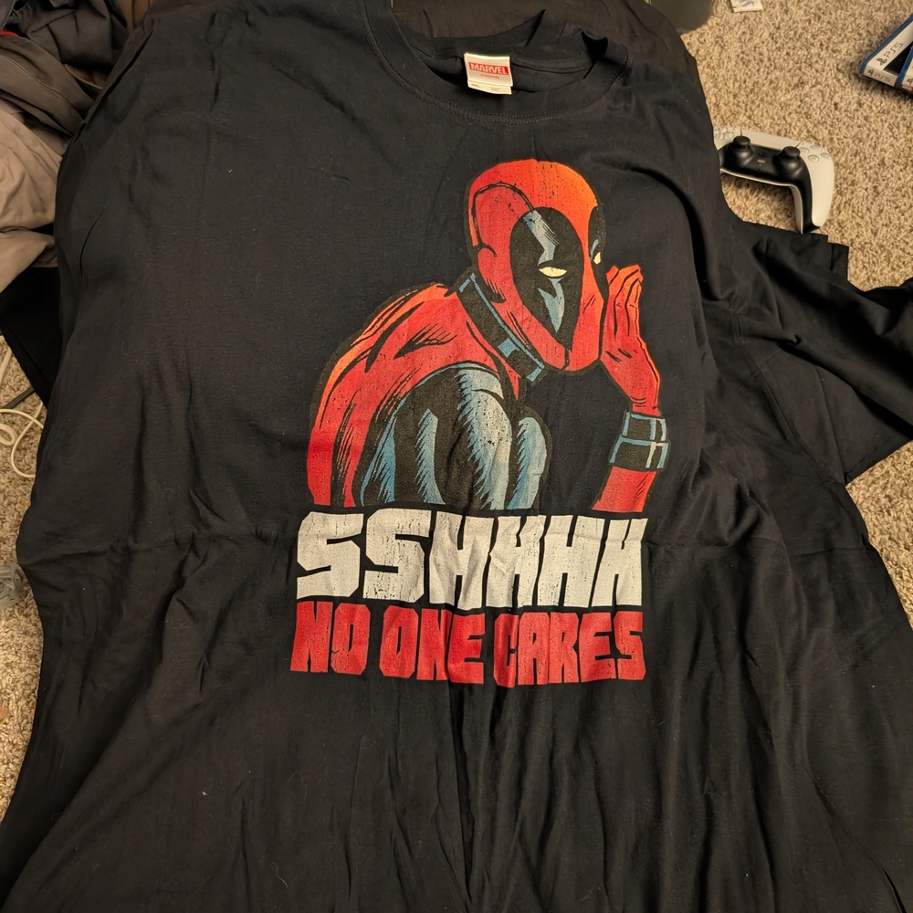 Marvel Black and Red Deadpool Tee